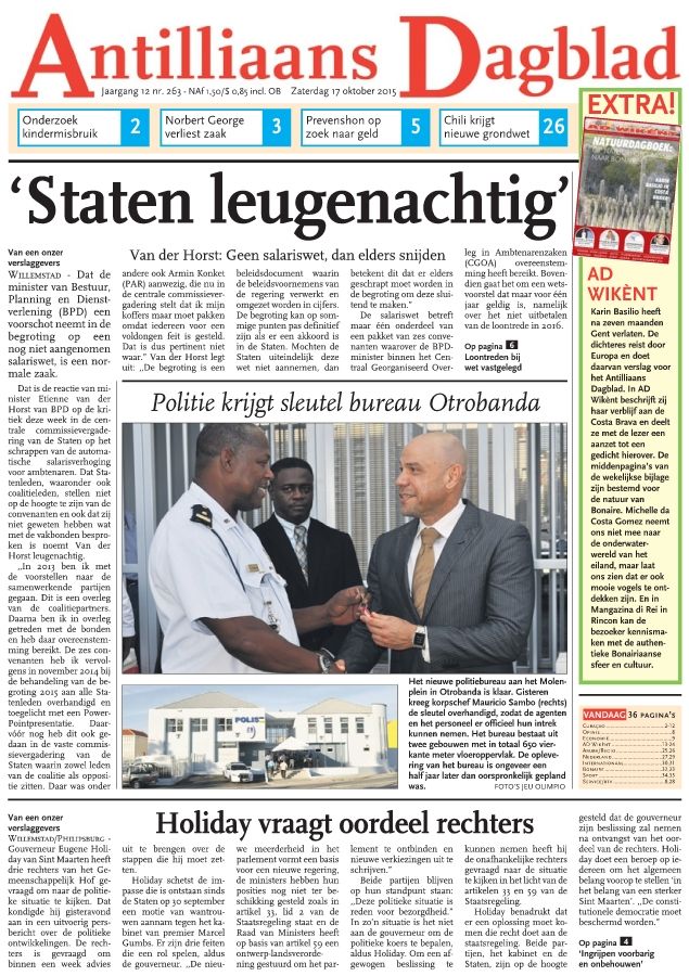 Antilliaanse Dagblad 17 oct,2015