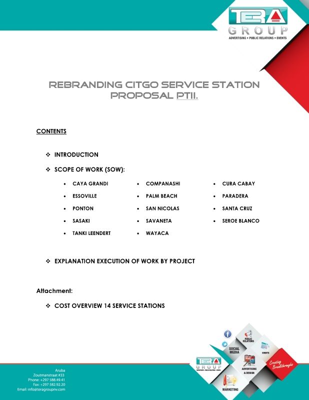 Tera Group Proposal Rebranding CITGO- 14 SERVICE STATIONS