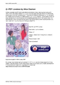 @~PDF Loveless by Alice Oseman