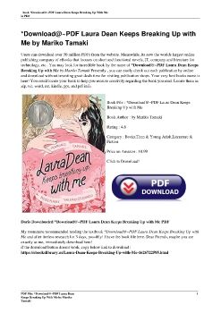 *Download@~PDF Laura Dean Keeps Breaking Up with Me by Mariko Tamaki