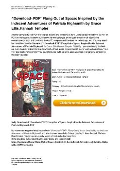 ^Download~PDF* Flung Out of Space: Inspired by the Indecent Adventures of Patricia Highsmith by Grace Ellis,Hannah Templer