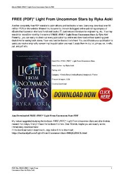 FREE (PDF)* Light From Uncommon Stars by Ryka Aoki