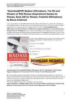 ^Download[PDF] Badass Affirmations: The Wit and Wisdom of Wild Women (Inspirational Quotes for Women, Book Gift for Women, Powerful Affirmations) by Becca Anderson