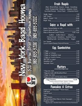 New York Bagel Menu