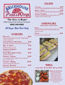 Busters Brickhouse Pizza menu