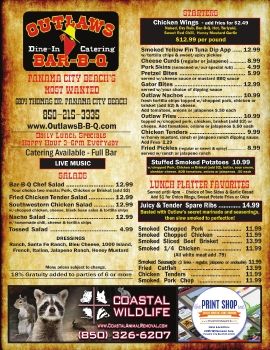 Outlaw BBQ Menu