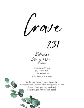 Crave 231 menu  2023 MARCH  page 1