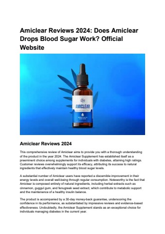 Amiclear Reviews 2024 Does Amiclear Drops Blood Sugar Work Official Website