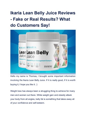 Ikaria Lean Belly Juice Reviews - Fake or Real Results_ What do Customers Say!