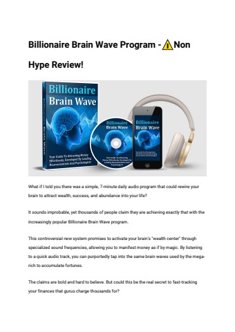 Billionaire Brain Wave Program -⚠️Non Hype Review!