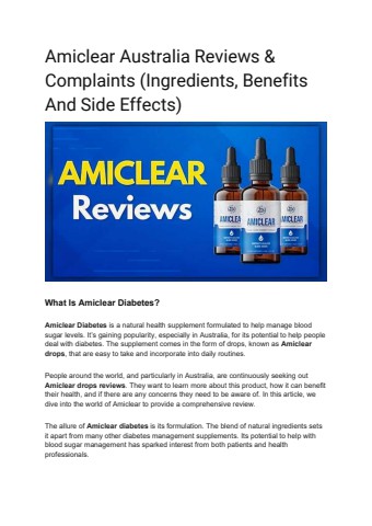 Amiclear Australia Reviews & Complaints (Ingredients, Benefits And Side Effects)