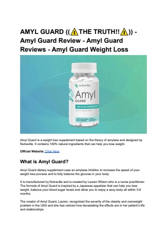 AMYL GUARD ((⚠️THE TRUTH!!⚠️)) - Amyl Guard Review - Amyl Guard Reviews - Amyl Guard Weight Loss