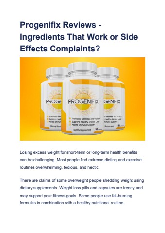 Progenifix Reviews - Ingredients That Work or Side Effects Complaints