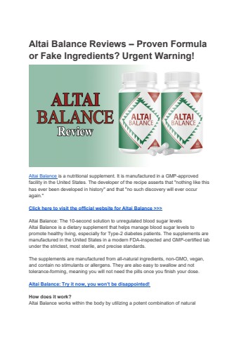 Altai Balance Reviews – Proven Formula or Fake Ingredients_ Urgent Warning!