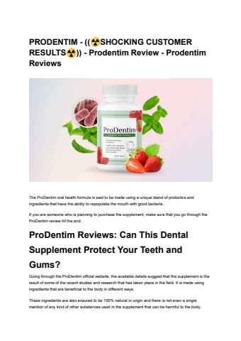 PRODENTIM - ((☢️SHOCKING CUSTOMER RESULTS☢️)) - Prodentim Review - Prodentim Reviews