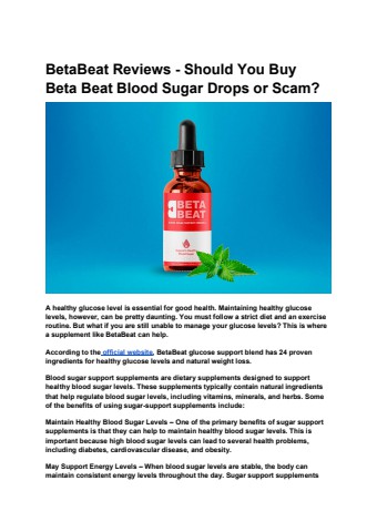 BetaBeat Reviews - Should You Buy Beta Beat Blood Sugar Drops or Scam_