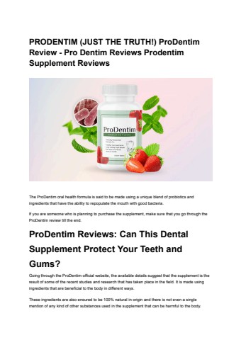 PRODENTIM (JUST THE TRUTH!) ProDentim Review - Pro Dentim Reviews Prodentim Supplement Reviews