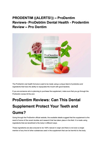 PRODENTIM ((ALERTS!)) – ProDentim Reviews- ProDebtim Dental Health - Prodentim Review – Pro Dentim