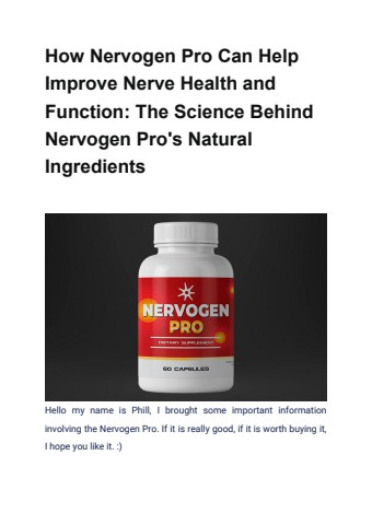 How Nervogen Pro Can Help Improve Nerve Health and Function_ The Science Behind Nervogen Pro_s Natural Ingredients