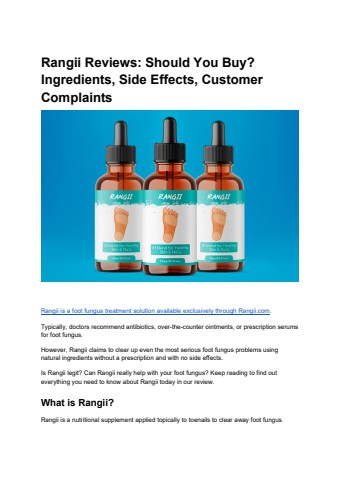 Rangii Reviews Should You Buy Ingredients, Side Effects, Customer Complaints