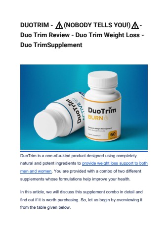DUOTRIM - ⚠️(NOBODY TELLS YOU!)⚠️- Duo Trim Review - Duo Trim Weight Loss - Duo TrimSupplement
