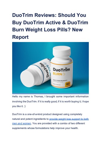 DuoTrim Reviews_ Should You Buy DuoTrim Active & DuoTrim Burn Weight Loss Pills