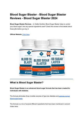 Blood Sugar Blaster - Blood Sugar Blaster Reviews - Blood Sugar Blaster 2024