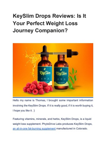 KeySlim Drops Reviews_ Is It Your Perfect Weight Loss Journey Companion