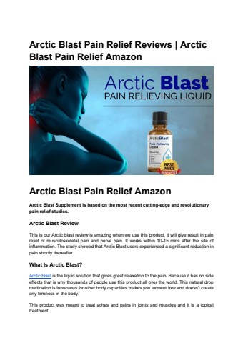 Arctic Blast Pain Relief Reviews _ Arctic Blast Pain Relief Amazon