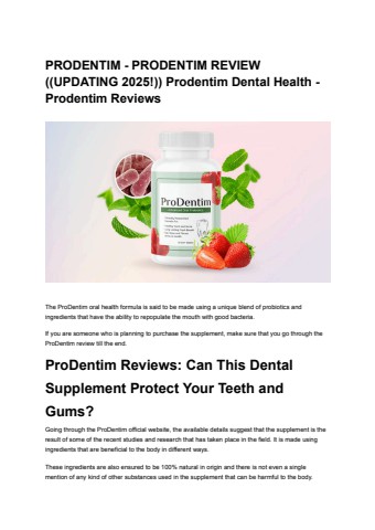 PRODENTIM - PRODENTIM REVIEW ((UPDATING 2025!)) Prodentim Dental Health - Prodentim Reviews