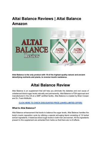 Altai Balance Reviews - Altai Balance Amazon