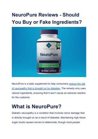 NeuroPure Reviews - Should You Buy or Fake Ingredients