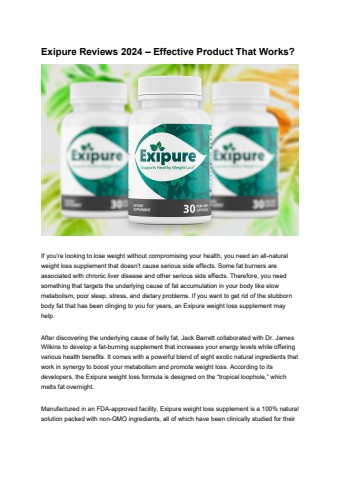 Exipure Reviews 2024 – Effective Product That Works