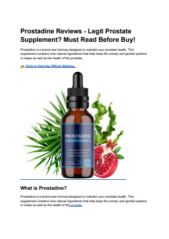 Prostadine Reviews - Legit Prostate Supplement Must Read Before Buy!