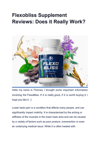 Flexobliss Supplement Reviews_ Does it Really Work