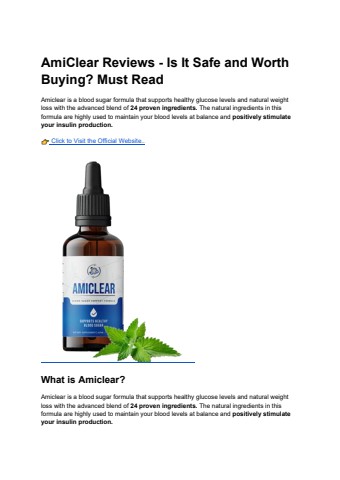 AmiClear Reviews - Is It Safe and Worth Buying Must Read