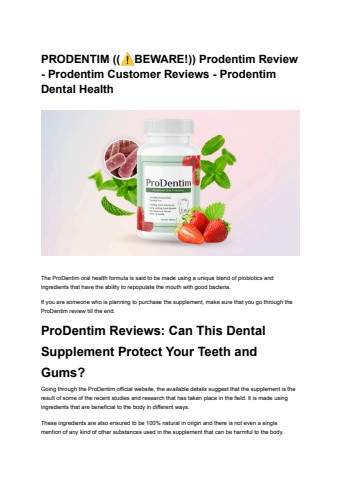 PRODENTIM ((⚠️BEWARE!)) Prodentim Review - Prodentim Customer Reviews - Prodentim Dental Health