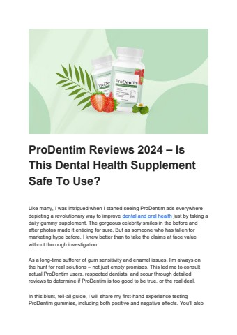 ProDentim Reviews 2024 – Is This Dental Health Supplement Safe To Use_