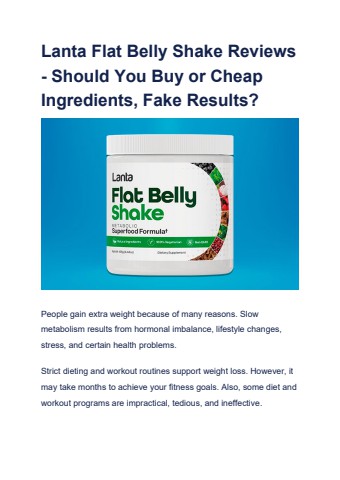 Lanta Flat Belly Shake Reviews - Should You Buy or Cheap Ingredients, Fake Results