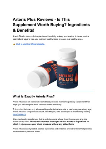 Arteris Plus Reviews - Is This Supplement Worth Buying_ Ingredients & Benefits!