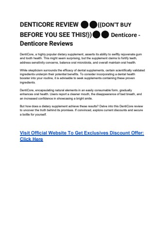 DENTICORE REVIEW 