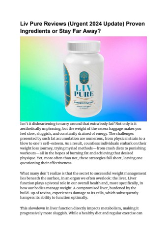 Liv Pure Reviews (Urgent 2024 Update) Proven Ingredients or Stay Far Away_