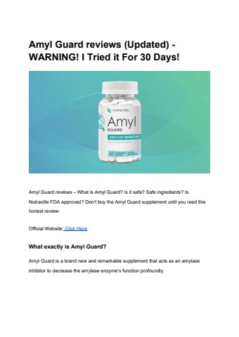 Amyl Guard reviews (Updated) - WARNING! I Tried it For 30 Days!