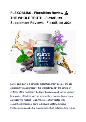 FLEXOBLISS - FlexoBliss Review ⚠ THE WHOLE TRUTH - FlexoBliss Supplement Reviews - FlexoBliss 2024