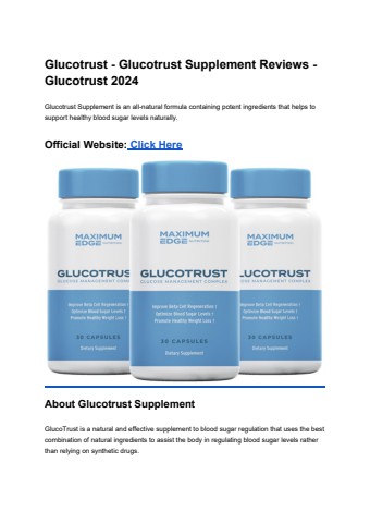 Glucotrust - Glucotrust Supplement Reviews - Glucotrust 2024