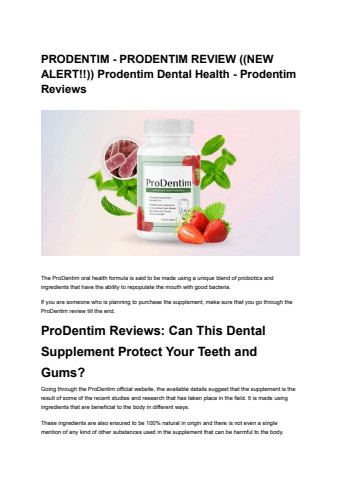 PRODENTIM - PRODENTIM REVIEW ((NEW ALERT!!)) Prodentim Dental Health - Prodentim Reviews