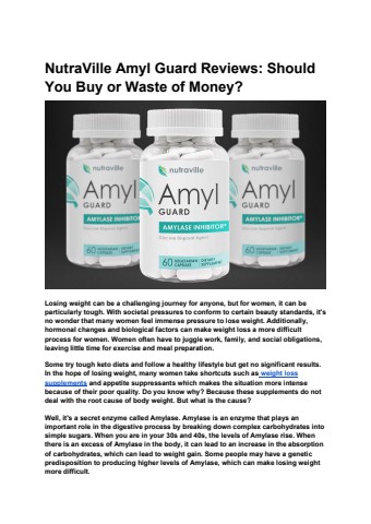 NutraVille Amyl Guard Reviews_ Should You Buy or Waste of Money