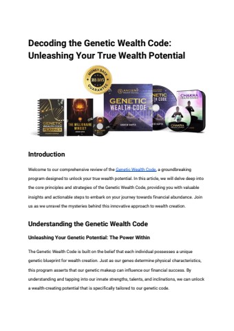 Decoding the Genetic Wealth Code_ Unleashing Your True Wealth Potential