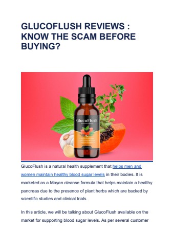 GLUCOFLUSH REVIEWS _ KNOW THE SCAM BEFORE BUYING