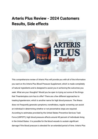 Arteris Plus Review - 2024 Customers Results, Side effects